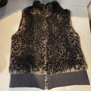 H&M Kids Faux Fur Vest - Brown Leopard Print